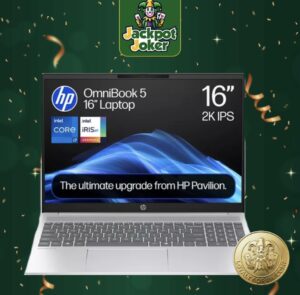 Win A HP OmniBook 5 16" Laptop - Intel® Core™ i7 - 512 GB SSD - Silver - for only £1 per entry