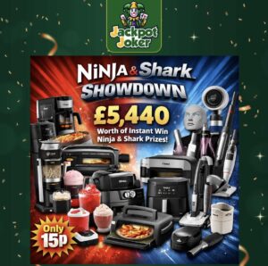 The Ninja & Shark Showdown - Over £5440 worth of Ninja & Shark instant wins - Only 15p per ticket