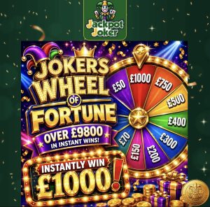 Jokers Wheel Of Fortune - Win up to £1000 Instantly - Over £9800 in Wins!