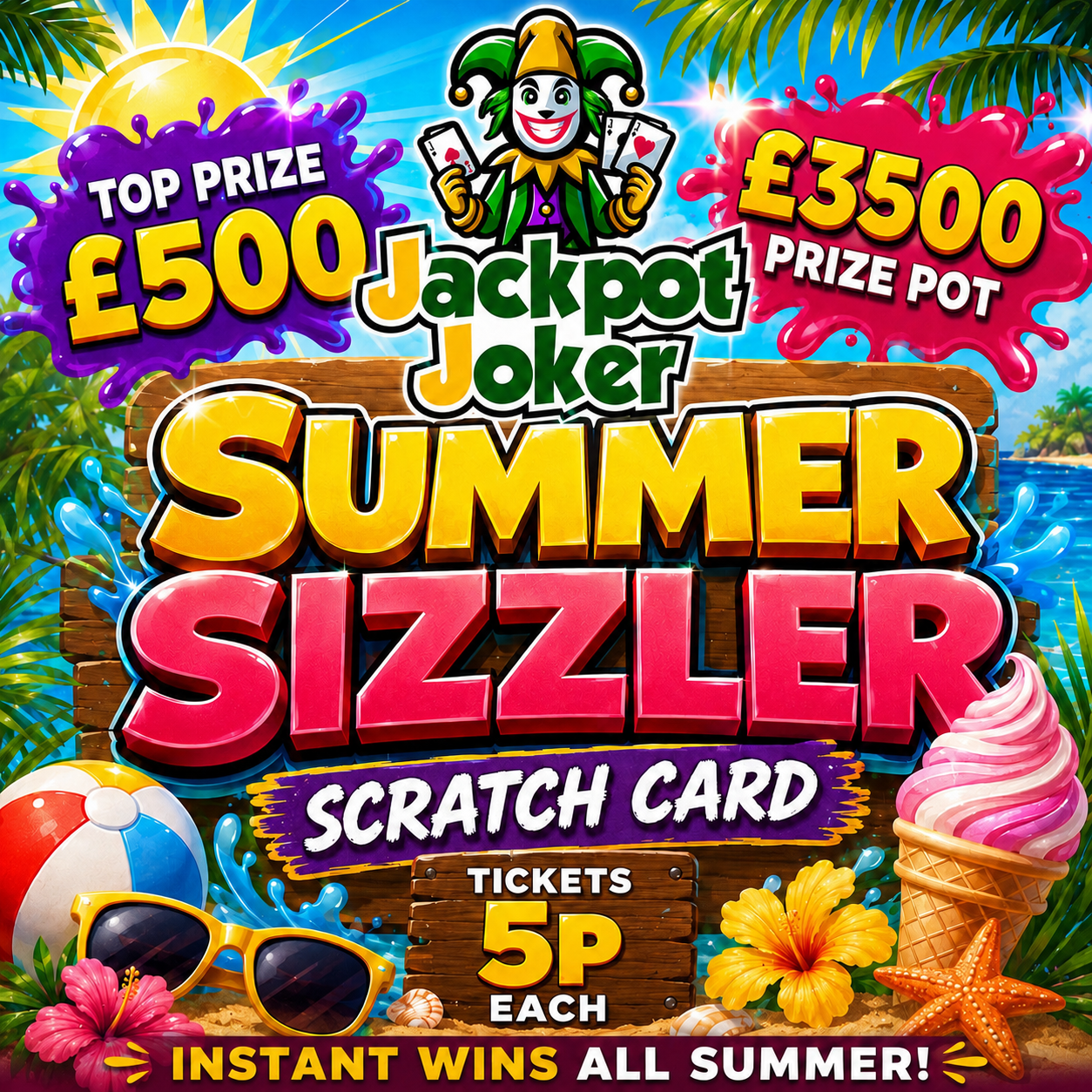 Jokers Summer Sizzler – Win up to £500 Instantly